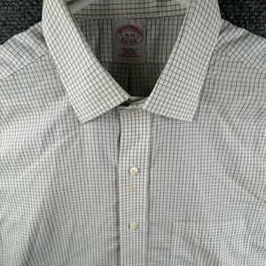 Brooks Brothers Button Up Shirt Long Sleeve Cotton Traditional Green Check 16 33